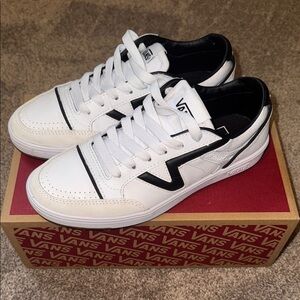 Vans White and Black Low-Top Sneakers